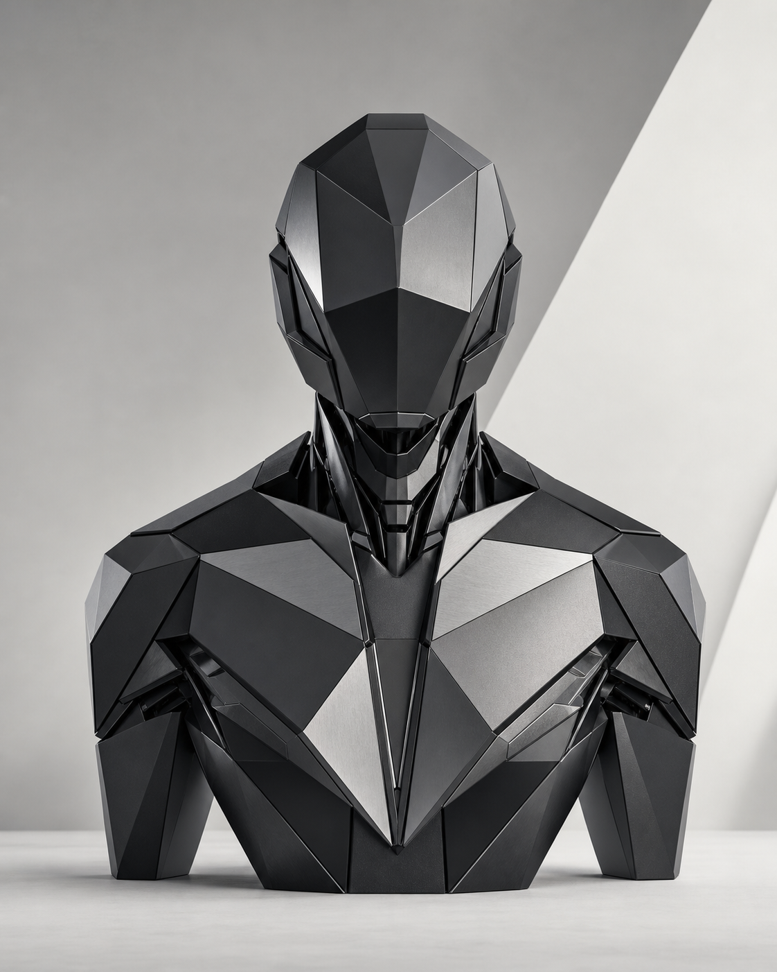 Faceted graphite humanoid 3D model